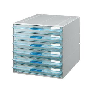 コクヨ レターケース UNIFEEL 透明引き出し A4タテ 浅型6段 LC-UNT106M