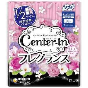 ナプキン 多い日夜用 羽つき 30cm センターインコンパクト フレグランス スイートフローラルの香り 1個（12枚） ユニ・チャーム