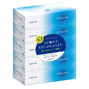 ティッシュペーパー 保湿 180組（5箱入） エリエール+Water 大王製紙｜LOHACO by アスクル