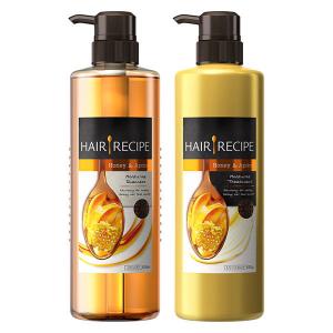 ヘアレシピ　アプリコットモイスチャー　シャンプー＆トリートメント（各530ml）　ポンプ　セット　シャンプー　ノンシリコン　P＆G
