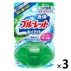 液体ブルーレットおくだけ トイレタンク芳香洗浄剤 つけ替え用 森の香り 70ml 1セット（3個）小林製薬