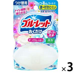液体ブルーレットおくだけ トイレタンク芳香洗浄剤 つけ替え用 せっけんの香り 70ml 1セット（3個）小林製薬