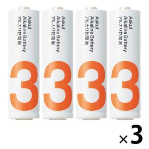 アスクル　アルカリ乾電池　単3形　12本（４本入×3パック）  オリジナル｜LOHACO by ASKUL