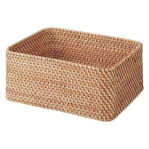 LOHACO - 無印良品 重なるラタン長方形バスケット 中 （V）約幅36