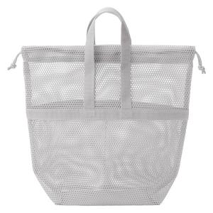無印良品 立体メッシュ持ち手付き巾着 グレー Ｍ 約３３×１３×３１ｃｍ 良品計画｜LOHACO by アスクル