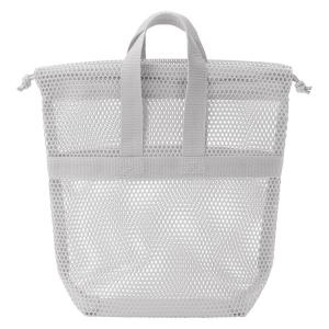 無印良品 立体メッシュ持ち手付き巾着 グレー Ｓ 約２３×８×２３ｃｍ 良品計画｜LOHACO by アスクル