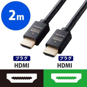 エレコム HDMIケーブル HDMI2.1 ウルトラハイスピード 8K/60Hz 2m 黒 ECDH-HD21E20BK 1個｜LOHACO by アスクル