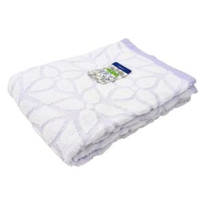 【アウトレット】【Goエシカル】訳あり 林 やわらか無撚糸バスタオル フローフラワー パープル BJ443335 1枚｜LOHACO by アスクル