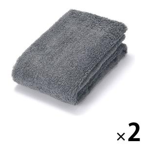 無印良品 綿パイルフェイスタオル・中厚手/チャコール 34×85cm 2枚 良品計画