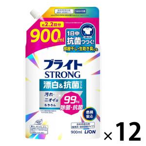 ブライトSTRONG（ストロング）漂白＆抗菌ジェル 詰め替え 900mL 1セット（12個） 衣料用漂白剤 ライオン｜LOHACO by アスクル
