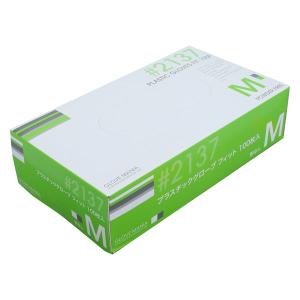 【使いきりビニール手袋】川西工業 プラスチックグローブフィット 粉無 M 2137 1箱（100枚）｜LOHACO by アスクル