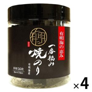 【アウトレット】カネタ・ツーワン ポット有明海産一番摘み 焼のり8切56枚 4個　焼きのり　焼海苔　乾のり　おかずのり　ポットタイプ