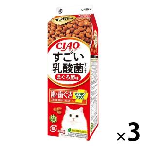 いなば CIAO（チャオ）すごい乳酸菌 クランキー 牛乳パック まぐろ節味 国産 総合栄養食 400g 3個 キャットフード 猫｜LOHACO by ASKUL