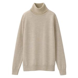 無印良品 首のチクチクを抑えた天竺 タートルネック洗えるセーター 婦人 M オートミール 良品計画