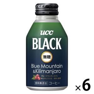 【缶コーヒー】UCC上島珈琲 BLACK（ブラック）無糖 ブルーマウンテン＆キリマンジァロ 275g 1セット（6缶）｜LOHACO by ASKUL