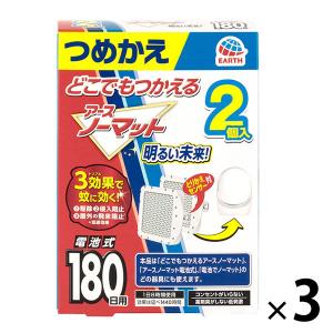 蚊取り器 蚊 駆除 虫除け アースノーマット 電池式 180日用 詰め替え 1セット（2個入×3） 携帯 持ち運び アース製薬｜LOHACO by ASKUL