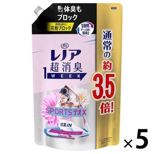 【アウトレット】レノア 超消臭1WEEK SPORTSデオX リフレッシュエアリーフローラル 1390ml 1セット（5個入） 柔軟剤 P＆G