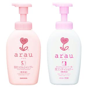 arau.（アラウ） 泡せっけんシャンプー＆コンディショナー ポンプ セット 各500ml サラヤ｜LOHACO by ASKUL