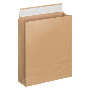 「現場のチカラ」 スーパーバッグ 宅配袋（紙製） フィルム貼り 茶 小サイズ 封かんシール付 １セット（50枚：10枚入×5）  オリジナル
