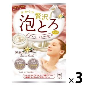 お湯物語 贅沢泡とろ 入浴料 アンバーミルクの香り 30g 1セット（3個） 牛乳石鹸共進社 泡風呂 保湿 美肌成分 スキンケア
