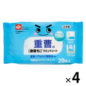 激落ちくん 重曹のウエットシート 重曹 + アルカリ電解水配合 1セット（20枚入×4パック） レック