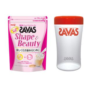 明治　シェイカー付き　SAVAS（ザバス）シェイプ＆ビューティ 50食分　1袋セット