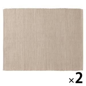 無印良品 インド綿手織ランチョンマット ライトブラウン 約幅45×奥行35cm 1セット（2枚） 良品計画