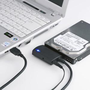 サンワサプライ 変換ケーブル A[オス]-シリアルATA[オス]（HDD・SSD・ドライブ用） ブラック USB3.0 USB-CVIDE3 1個｜LOHACO by アスクル