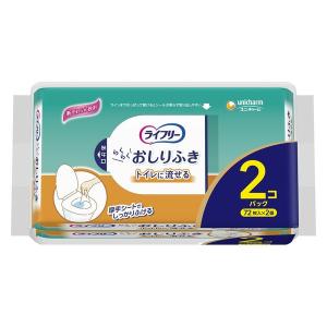 ユニ・チャーム ライフリーらくらくおしりふきトイレに流せる72枚×2 4903111554522 1セット(72枚入×2パック｜LOHACO by アスクル