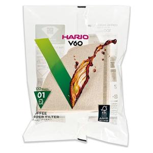 HARIO（ハリオ）ペーパーフィルター 100枚入 ブラウン 1〜2杯用 V60 01 VCF-01-100M 1個｜LOHACO by アスクル