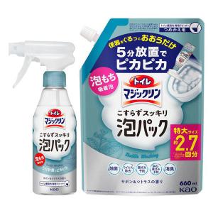 トイレマジックリン こすらずスッキリ泡パック サボン＆シトラスの香り 本体 300ml 1個 ＋ 詰め替え 660ml 1個セット　花王｜LOHACO by ASKUL