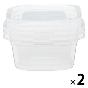 無印良品 蓋をしたままレンジで使えるフードコンテナ 正方形270mL 1セット（6個：3個入×2） 良品計画｜LOHACO by アスクル
