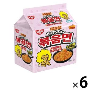 日清焼そば ポックンミョン 韓国風甘辛カルボ 5食パック 日清食品 袋麺焼きそば 6袋｜LOHACO by ASKUL