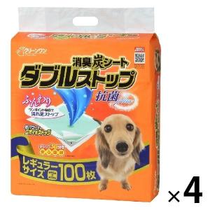 ダブルストップ クリーンワン レギュラー 大容量 100枚 4袋 ペットシーツ まとめ買い