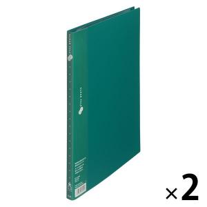 プラス スーパーエコノミークリアーファイル A4タテ 20ポケット グリーン 緑 固定式 FC-122EL 88423 2冊｜LOHACO by アスクル