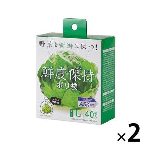 鮮度保持ポリ袋 半透明 マチ付き 厚さ0.009mm 抗菌剤配合 L 1セット（40枚入×2箱） ポリエチレン ストリックスデザイン｜LOHACO by アスクル