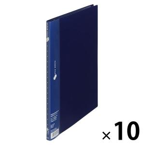 プラス スーパーエコノミークリアーファイル A4タテ 10ポケット ネイビー 紺 固定式 FC-121EL 88411 10冊｜LOHACO by アスクル