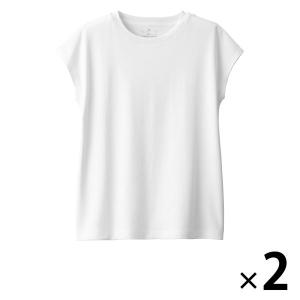 【レディース】無印良品 スムース編みフレンチスリーブTシャツ 婦人 L 白 1セット（2枚） 良品計画｜LOHACO by ASKUL