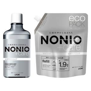 NONIO ノニオ プラスホワイトニング デンタルリンス フレッシュホワイトミント 600mL+詰め替え 950mL マウスウォッシュ ライオン