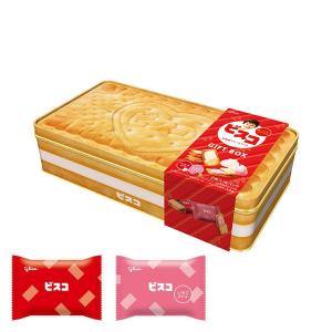 【セール】ビスコ GIFTBOX（ギフトボックス）（ミルク味・いちご味×各9袋入） 1個 江崎グリコ ギフト お菓子缶