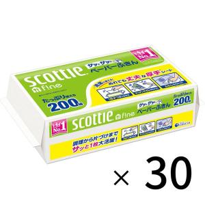 【セール】ペーパータオルパルプ 200組（400枚）１セット（30パック）スコッティキッチンペーパー ペーパーふきんサッとサッと日本製紙クレシア｜LOHACO by ASKUL