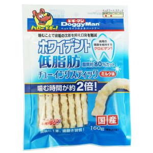 ドギーマン ホワイデント 低脂肪 チューイングスティック ミルク味 国産 160g 1袋 ドッグフード 犬 おやつ