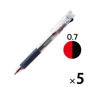 2色ボールペン　再生工場フェアライン2プラスクリップ　0.7mm　クリア　透明　5本　16-3252-202　セーラー万年筆