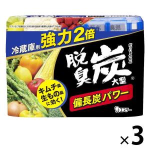 脱臭炭 冷蔵庫用 大型 強力タイプ 脱臭剤 置き型 キムチ・ニンニク臭にも効く 1セット（1個×3）エステー｜LOHACO by アスクル