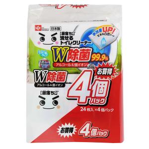 激落ちくん 流せる 除菌 99.9% トイレクリーナー 掃除 1パック（24枚×4個入） レック