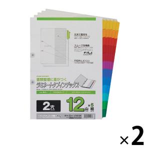 マルマン インデックス A4 ラミネートタブ 2穴 12山 2袋（5組入×2） LT4212F｜LOHACO by ASKUL