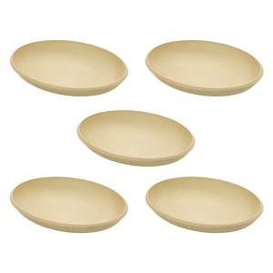 【アウトレット】オーバルプレート 食洗機 電子レンジ対応 ナチュラル 5枚入 1個（5枚入）　取り皿　木目調｜LOHACO by アスクル