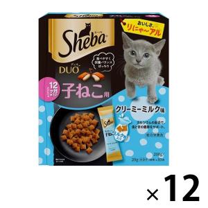 シーバ デュオ 12ヶ月までの子ねこ用 クリーミーミルク味 200g 12個 キャットフード 猫 ドライ