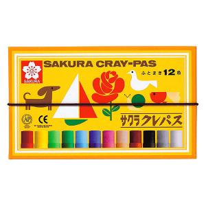 クレパス 太巻 1セット（12色入） ゴムひも付き 黄 LP12R サクラクレパス｜LOHACO by アスクル
