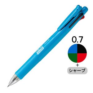 多機能ボールペン クリップ-オンマルチF フレッシュブルー軸 青 4色0.7mmボールペン+シャープ B4SA1-FBL ゼブラ｜LOHACO by ASKUL
